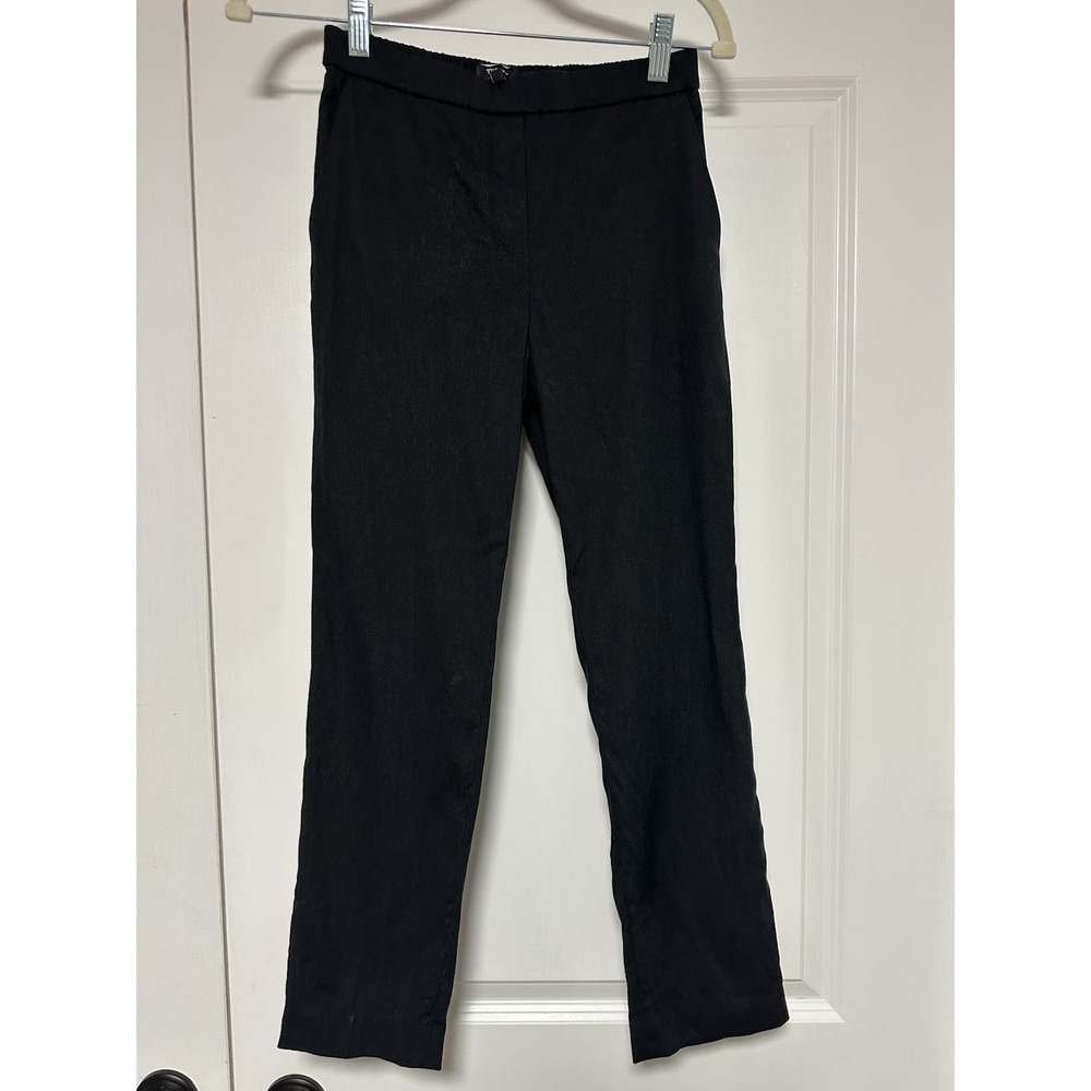 Theory, Women's Treeca Pull On Pant, Linen Blend, Black,‎ Size 000